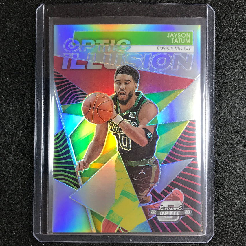 2022-23 Contenders Optic Jayson Tatum Optic Illusion Silver Prizm No 6