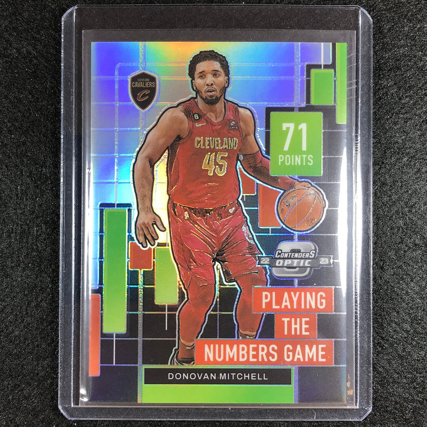 2022-23 Contenders Optic Donovan Mitchell Playing The Numbers Game Silver No 1