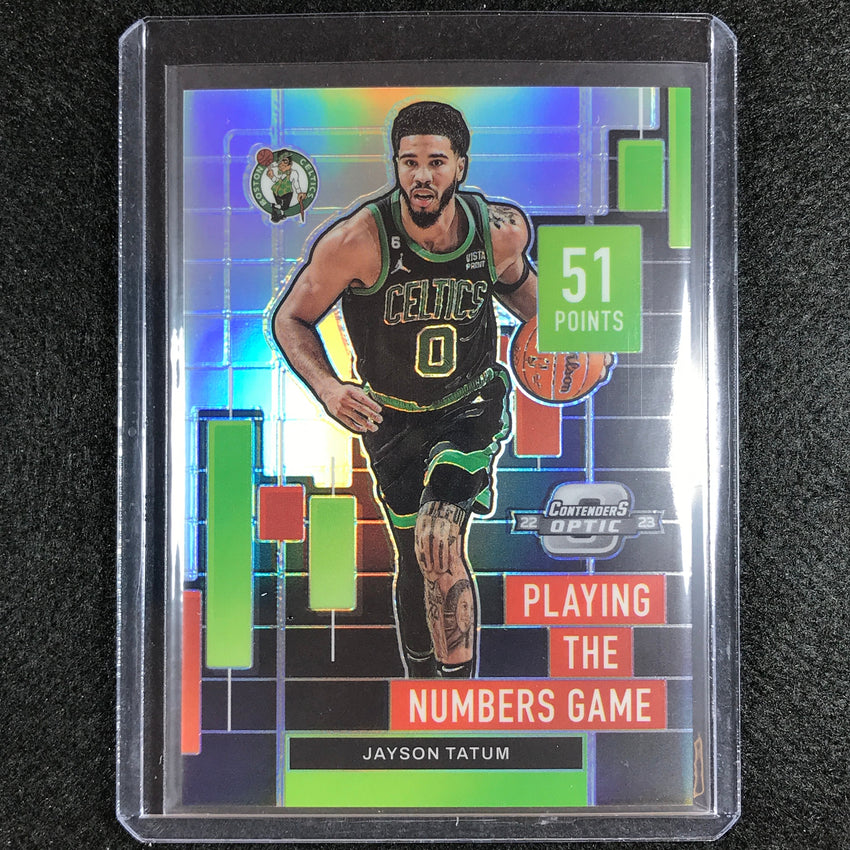 2022-23 Contenders Optic Jayson Tatum Playing The Numbers Game Silver No 10