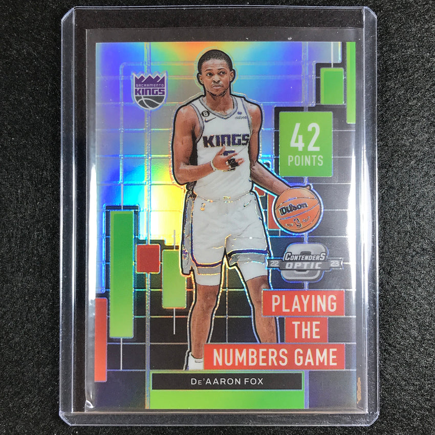 2022-23 Contenders Optic Deaaron Fox Playing The Numbers Game Silver No 17
