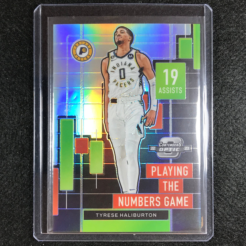 2022-23 Contenders Optic Tyrese Haliburton Playing The Numbers Game Silver No 21