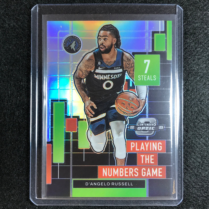 2022-23 Contenders Optic Dangelo Russell Playing The Numbers Game Silver No 29