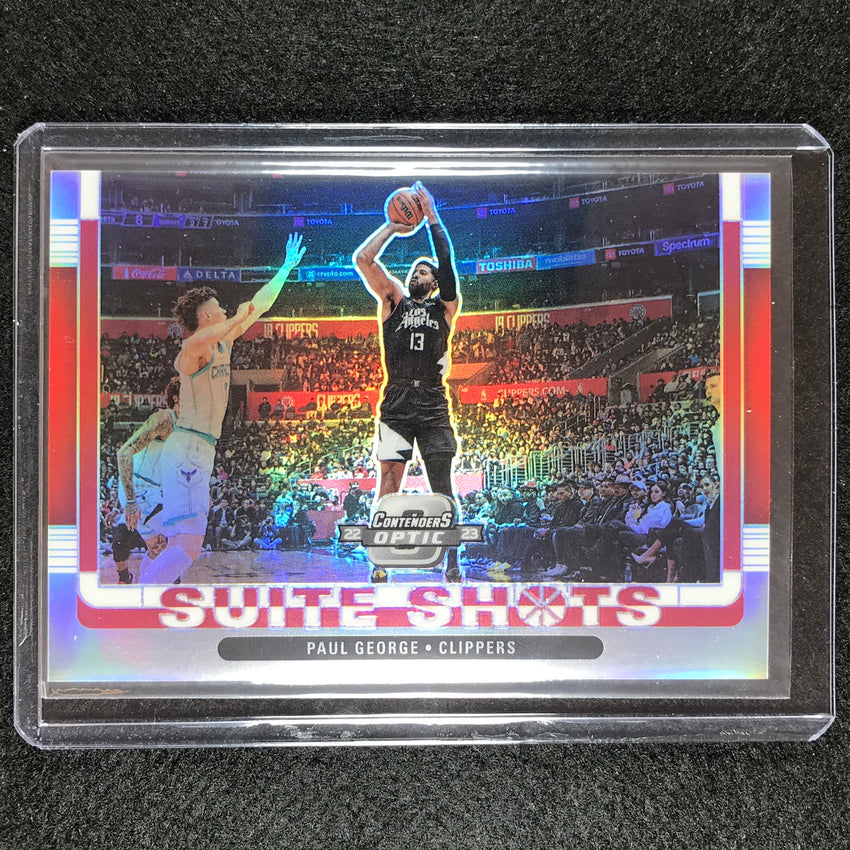 2022-23 Contenders Optic PAUL GEORGE Suite Shots Silver Prizm #1