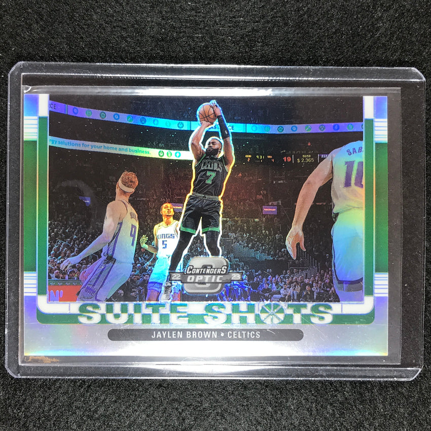 2022-23 Contenders Optic Jaylen Brown Suite Shots Silver Prizm No 20