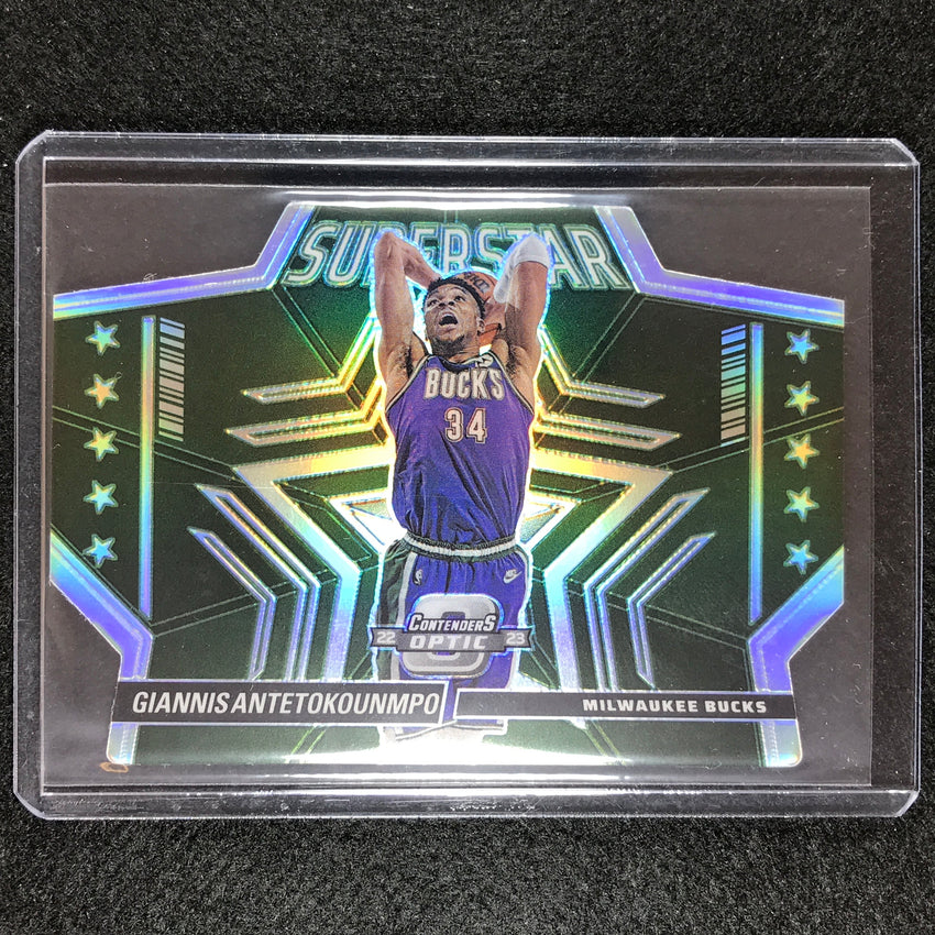 2022-23 Contenders Optic Giannis Antetokounmpo Superstars Die-cut Silver No 1