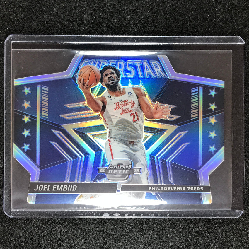 2022-23 Contenders Optic Joel Embiid Superstars Die-cut Silver No 7