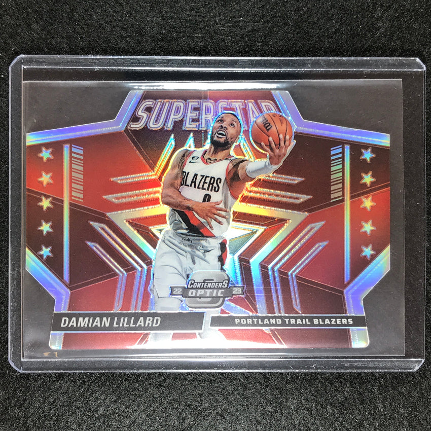2022-23 Contenders Optic Damian Lillard Superstars Die-cut Silver No 9