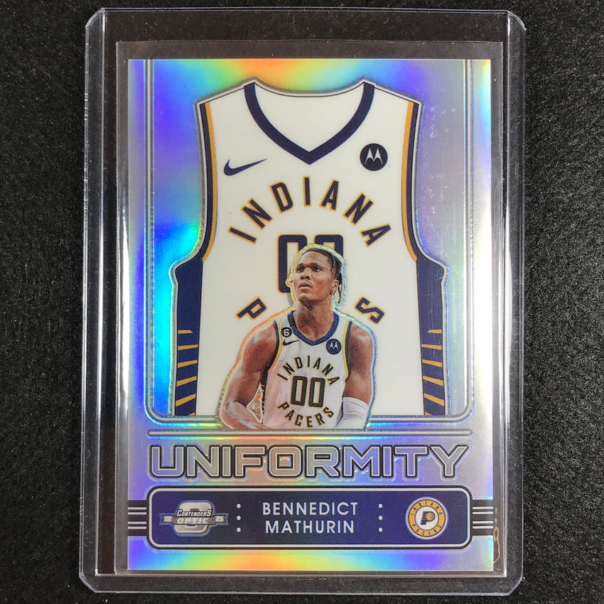 2022-23 Contenders Optic Bennedict Mathurin Uniformity Rookie Silver Prizm No 28