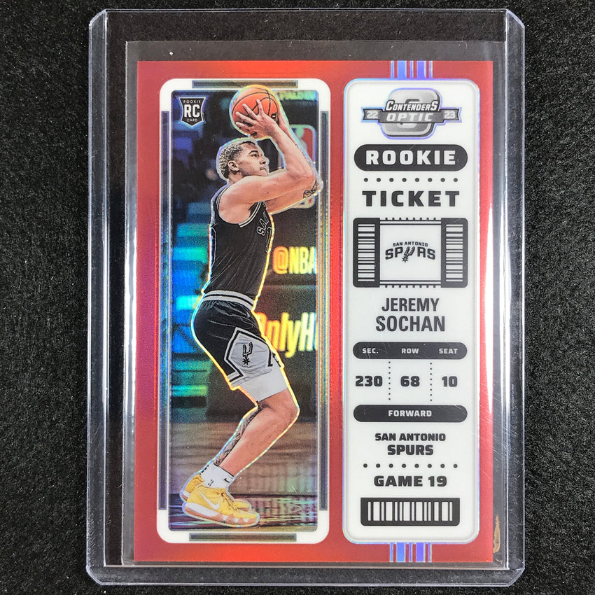 2022-23 Contenders Optic Jeremy Sochan Rookie Ticket Red No 3