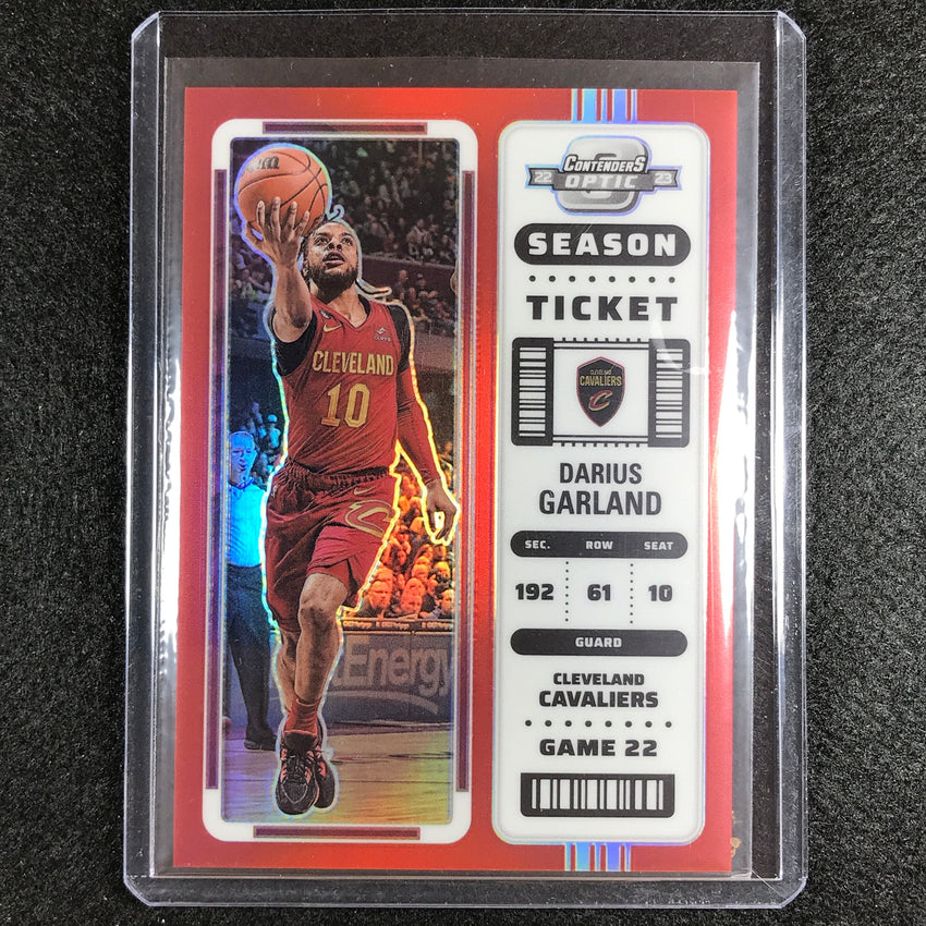 2022-23 Contenders Optic Darius Garland Season Ticket Red No 4