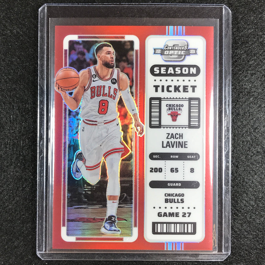 2022-23 Contenders Optic ZACH LAVINE Season Ticket Red #5