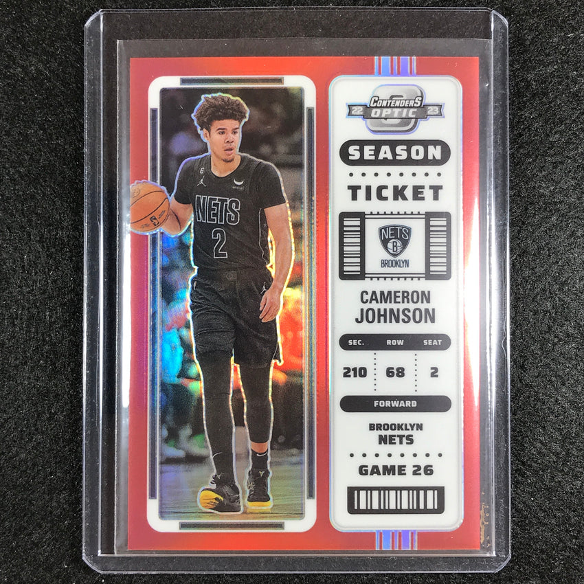 2022-23 Contenders Optic Cameron Johnson Season Ticket Red No 16