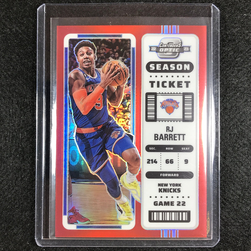 2022-23 Contenders Optic RJ BARRETT Season Ticket Red #25
