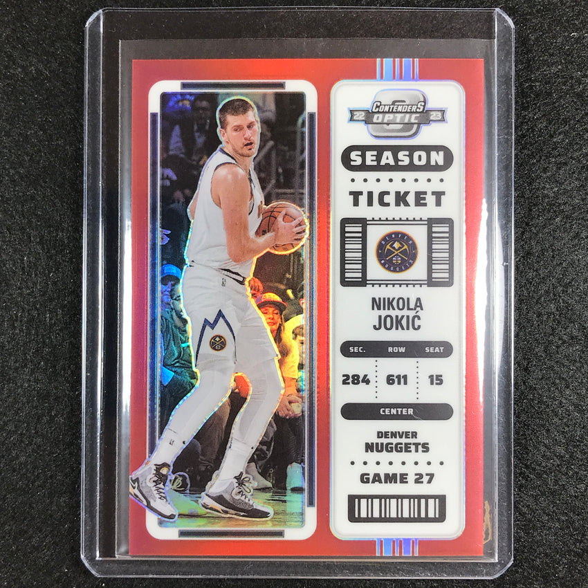 2022-23 Contenders Optic NIKOLA JOKIC Season Ticket Red #28