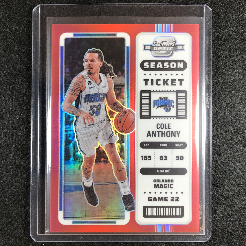2022-23 Contenders Optic Cole Anthony Season Ticket Red No 37