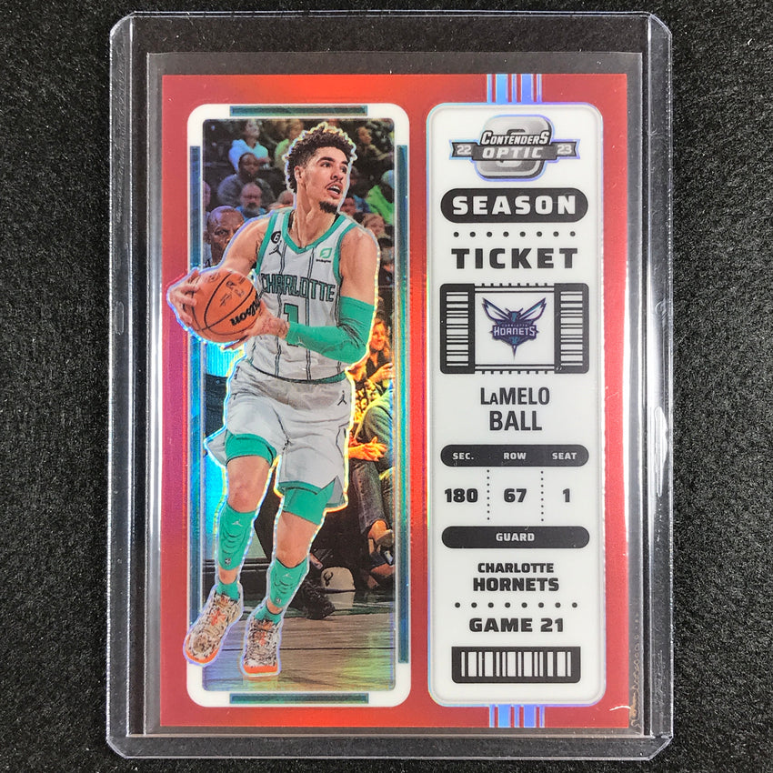 2022-23 Contenders Optic Lamelo Ball Season Ticket Red No 41