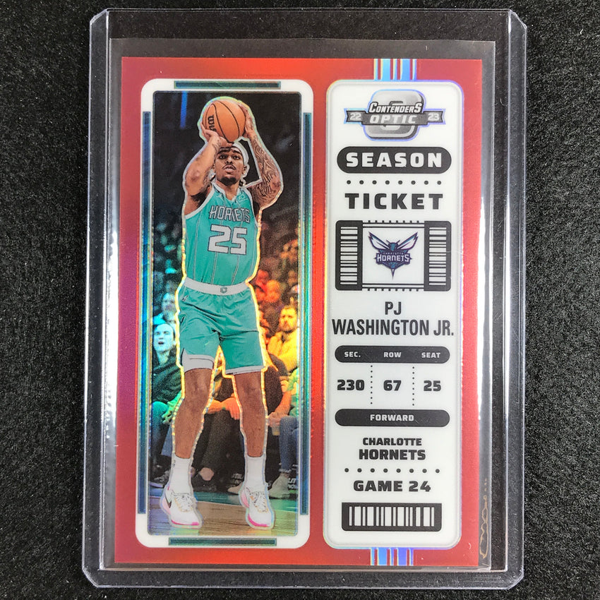2022-23 Contenders Optic PJ WASHINGTON JR. Season Ticket Red #43