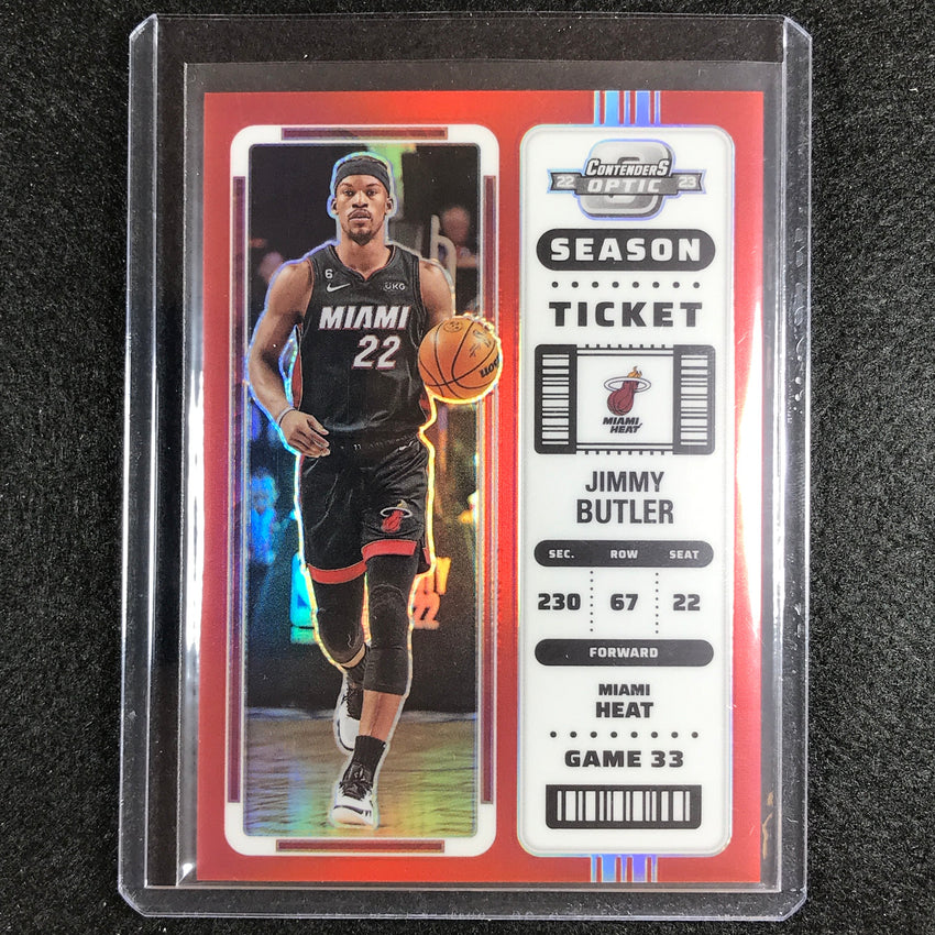 2022-23 Contenders Optic Jimmy Butler Season Ticket Red No 46