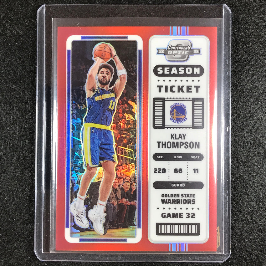 2022-23 Contenders Optic Klay Thompson Season Ticket Red No 51