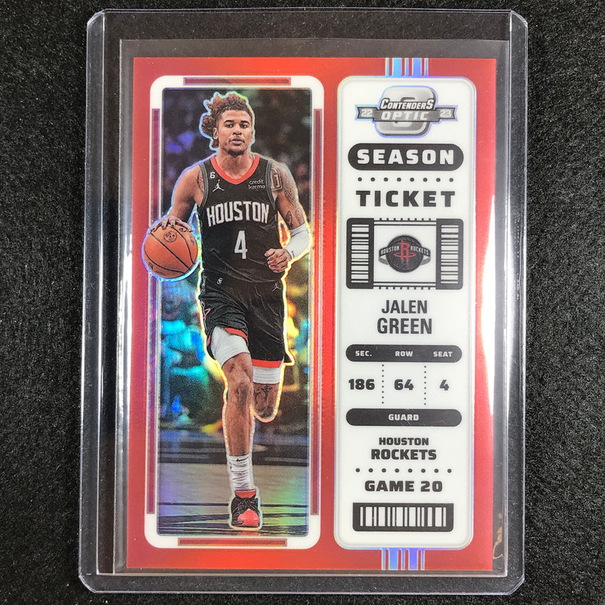 2022-23 Contenders Optic Jalen Green Season Ticket Red No 63