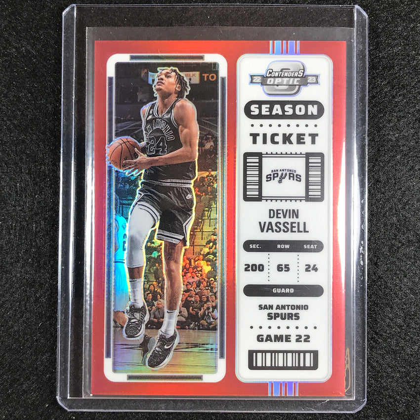 2022-23 Contenders Optic DEVIN VASSELL Season Ticket Red #73