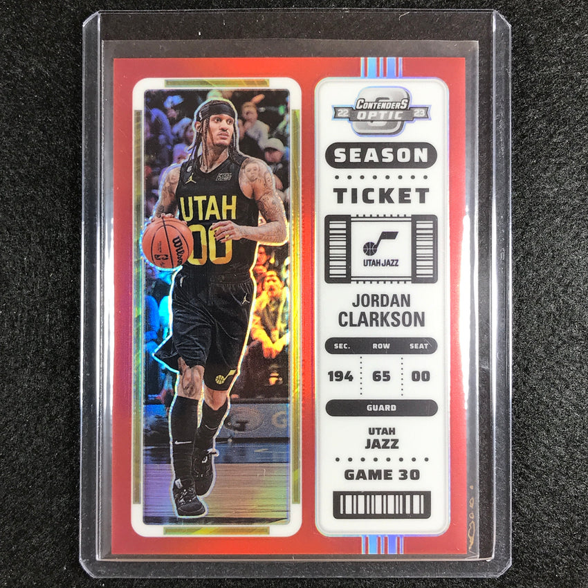 2022-23 Contenders Optic Jordan Clarkson Season Ticket Red No 89