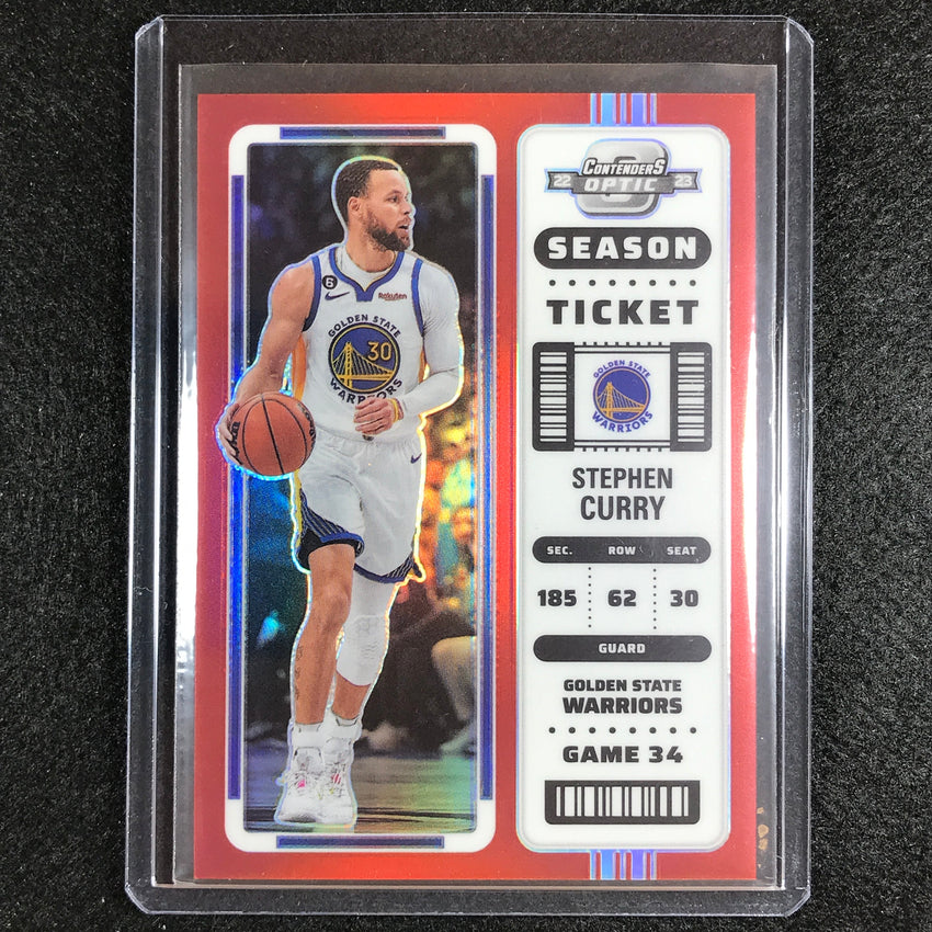 2022-23 Contenders Optic Stephen Curry Season Ticket Red No 91