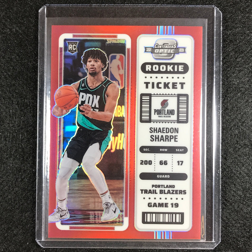 2022-23 Contenders Optic Shaedon Sharpe Rookie Ticket Red No 17