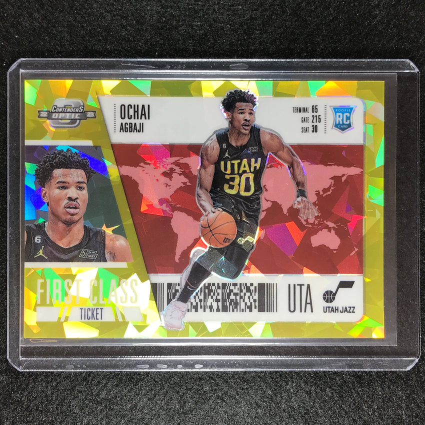 2022-23 Contenders Optic Ochai Agbaji First Class Ticket Rookie Red Ice No 12