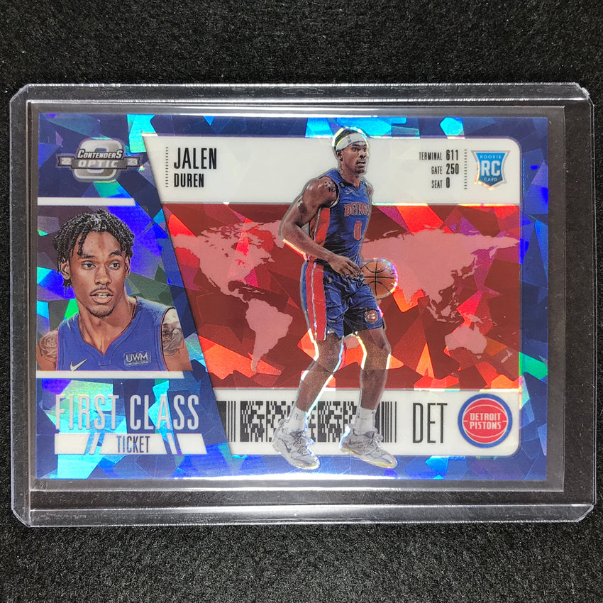 2022-23 Contenders Optic Jalen Duren First Class Ticket Rookie Red Ice No 17