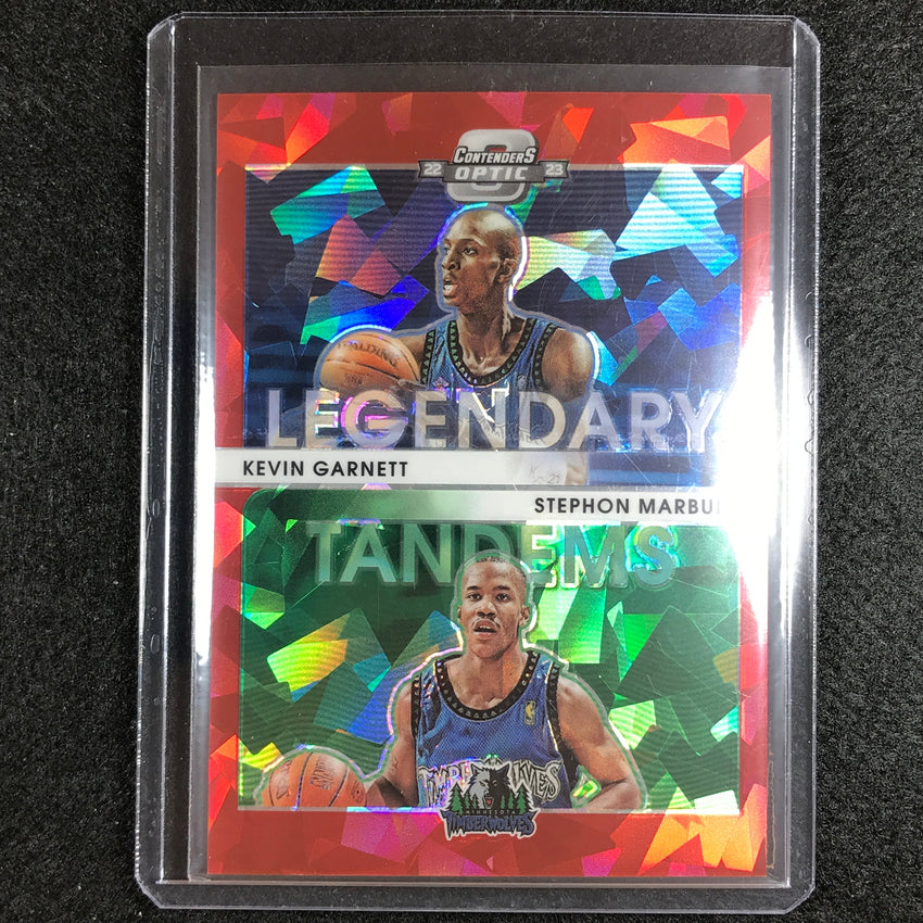 2022-23 Contenders Optic MARBURY KEVIN GARNETT Legendary Tandems Red Ice #13