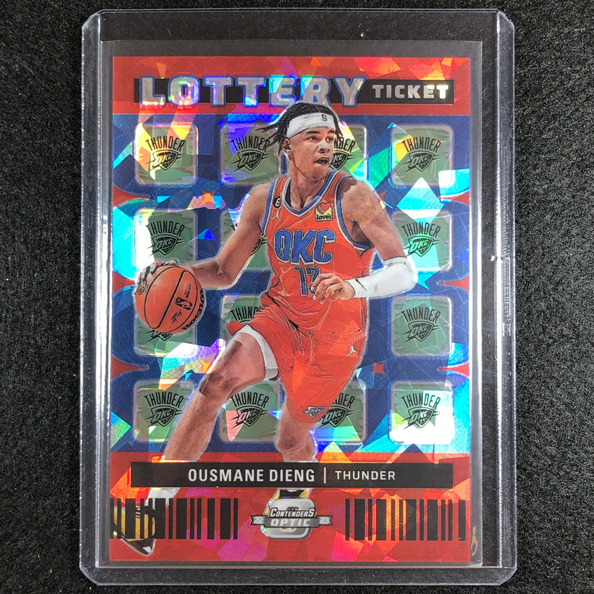 2022-23 Contenders Optic Ousmane Dieng Lottery Ticket Rookie Red Cracked Ice No 11