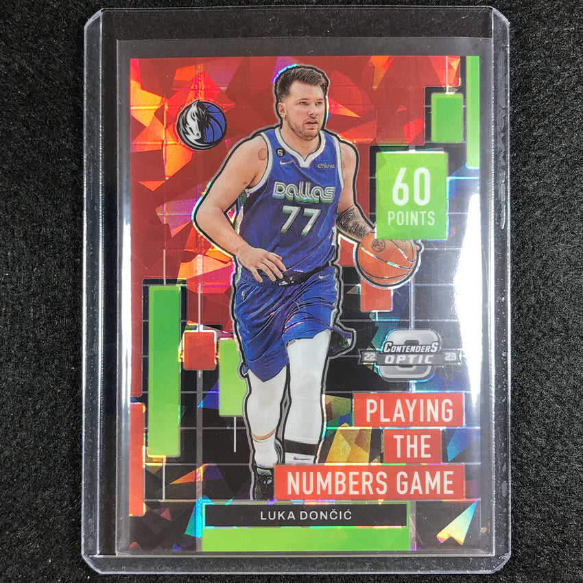 2022-23 Contenders Optic Luka Doncic Playing The Numbers Game Red Ice No 3