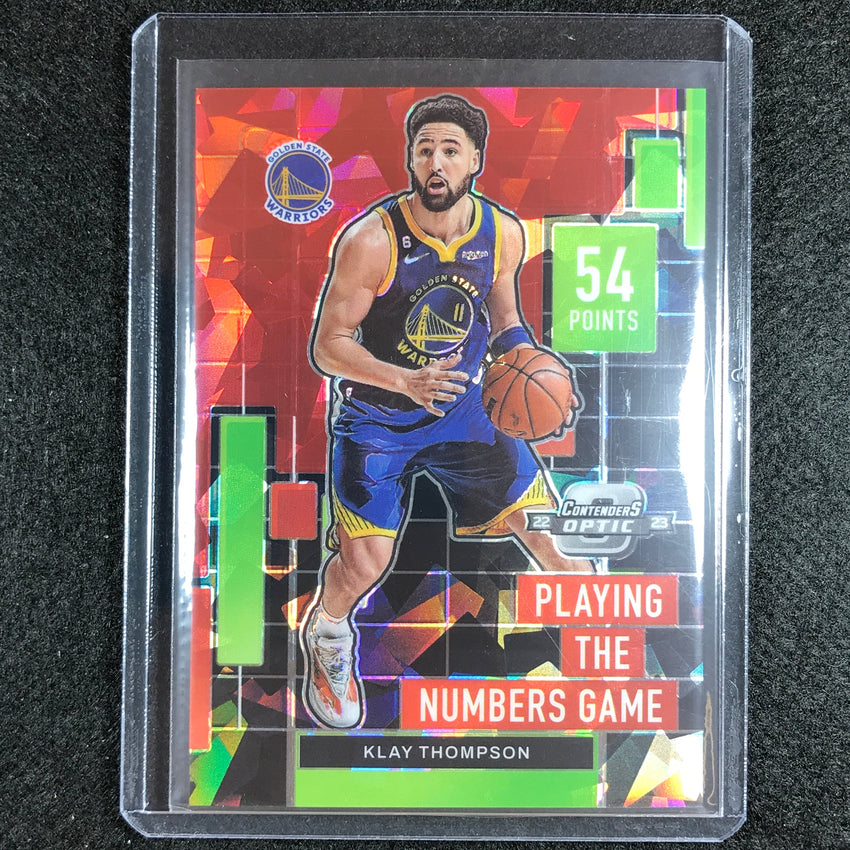 2022-23 Contenders Optic Klay Thompson Playing The Numbers Game Red Ice No 9