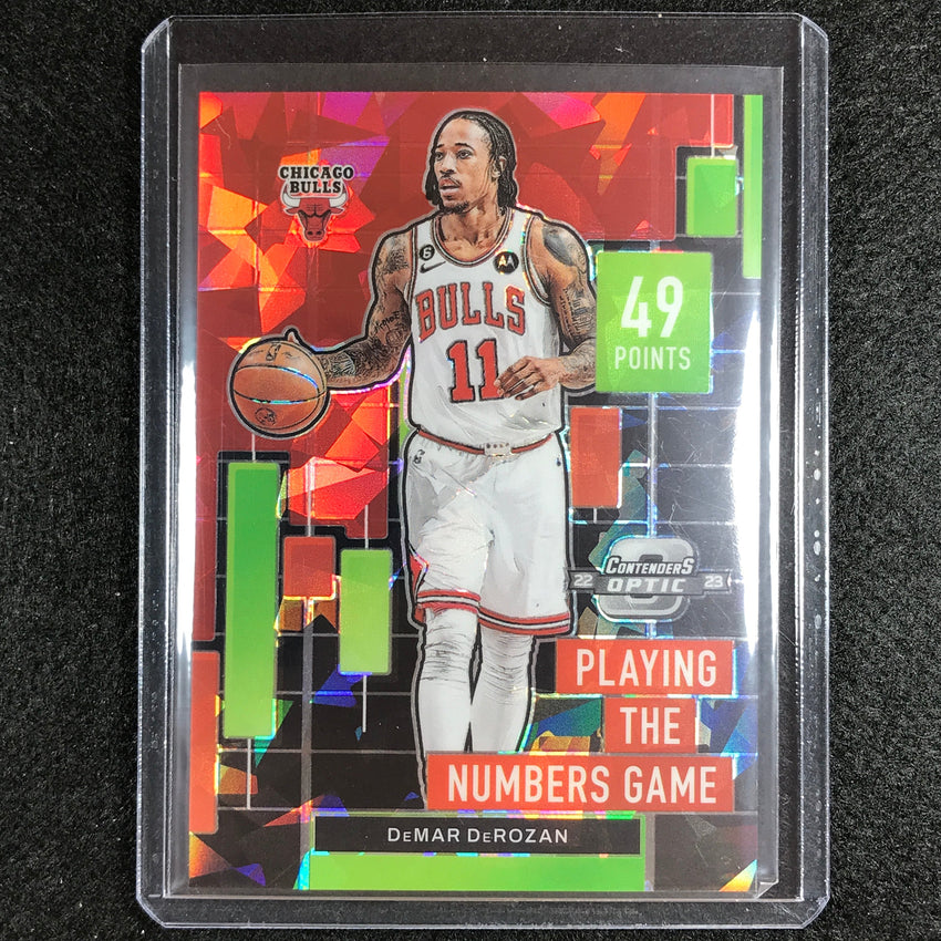 2022-23 Contenders Optic Demar Derozan Playing The Numbers Game Red Ice No 13