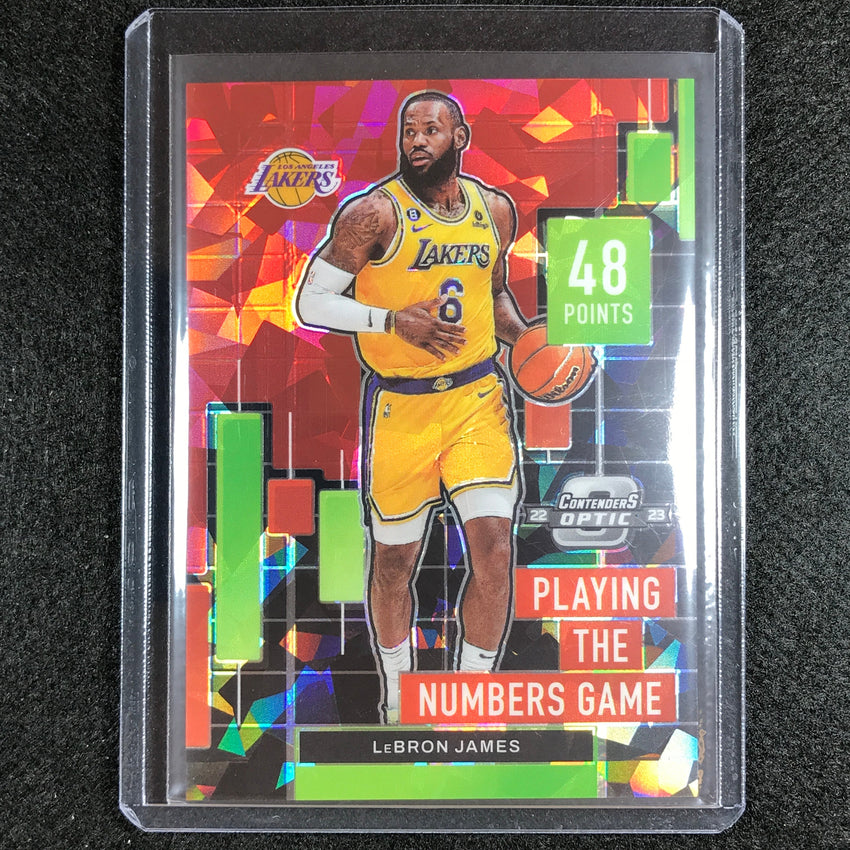 2022-23 Contenders Optic Lebron James Playing The Numbers Game Red Ice No 14