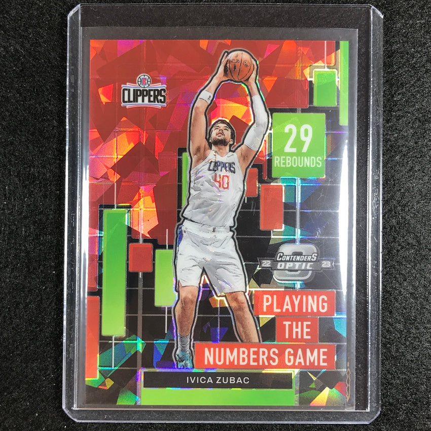 2022-23 Contenders Optic Ivica Zubac Playing The Numbers Game Red Ice No 24