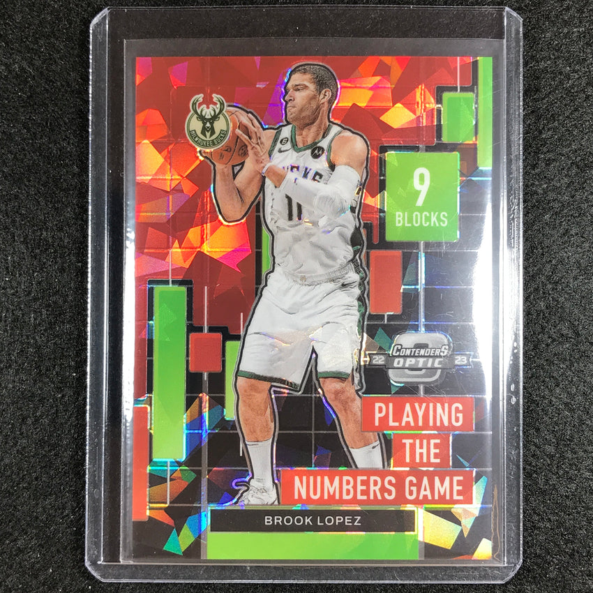 2022-23 Contenders Optic Brook Lopez Playing The Numbers Game Red Ice No 27