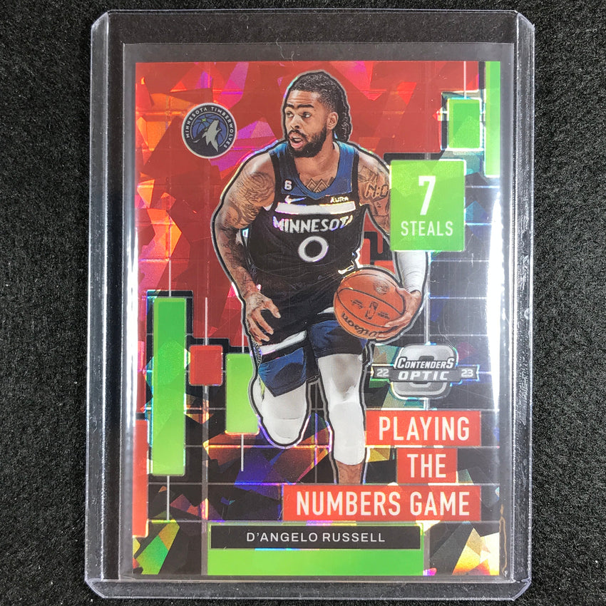2022-23 Contenders Optic Dangelo Russell Playing The Numbers Game Red Ice No 29