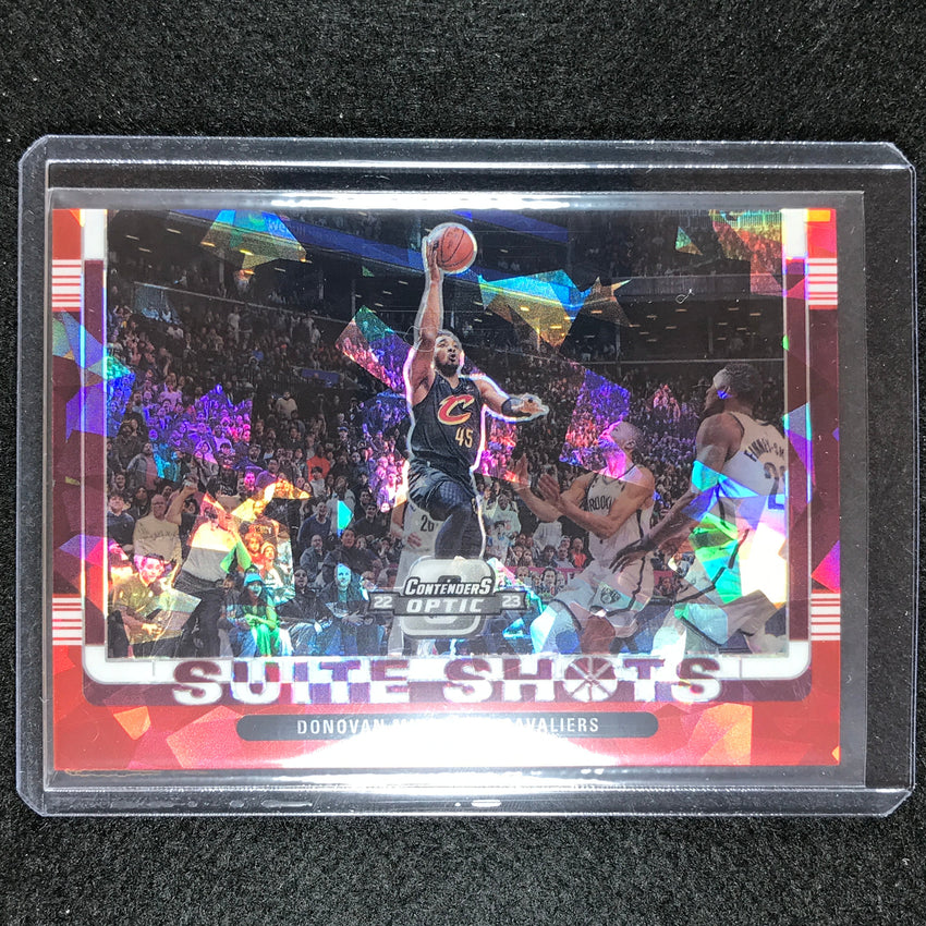 2022-23 Contenders Optic Donovan Mitchell Suite Shots Red Cracked Ice No 7