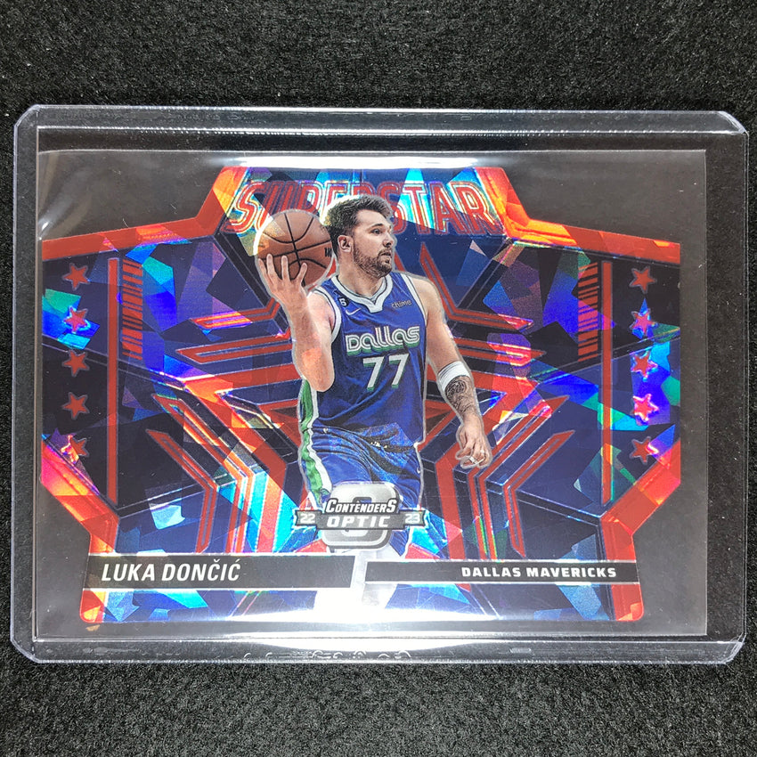 2022-23 Contenders Optic Luka Doncic Superstars Die-cut Red Cracked Ice No 3