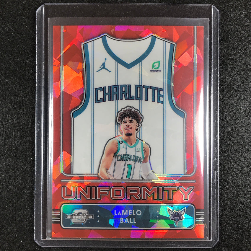 2022-23 Contenders Optic Lamelo Ball Uniformity Red Cracked Ice No 3