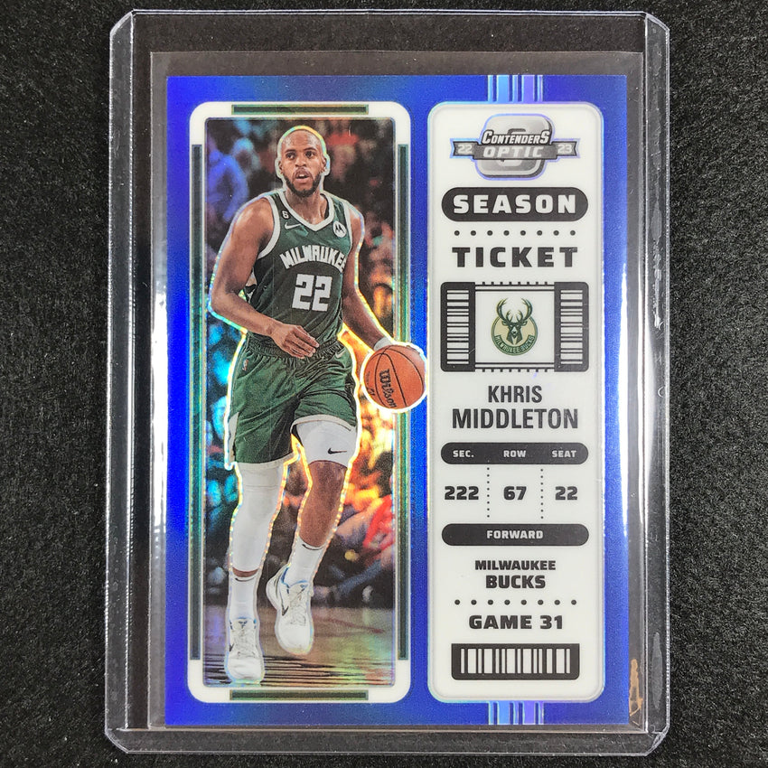 2022-23 Contenders Optic KHRIS MIDDLETON Season Ticket Blue 66/99 #35