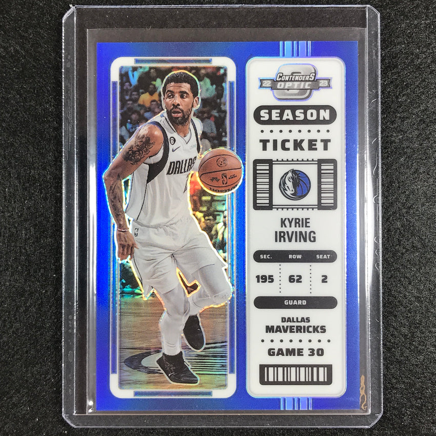 2022-23 Contenders Optic Kyrie Irving Season Ticket Blue 46/99 No 60