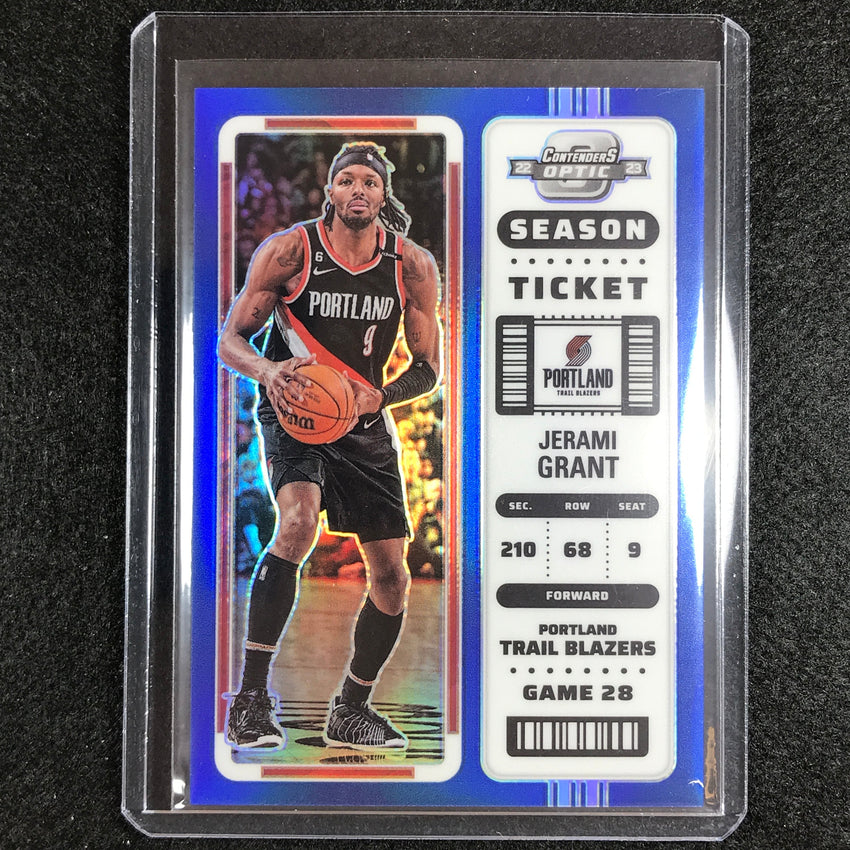 2022-23 Contenders Optic JERAMI GRANT Season Ticket Blue 80/99 #71