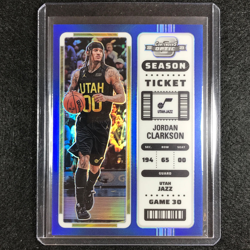 2022-23 Contenders Optic JORDAN CLARKSON Season Ticket Blue 90/99 #89