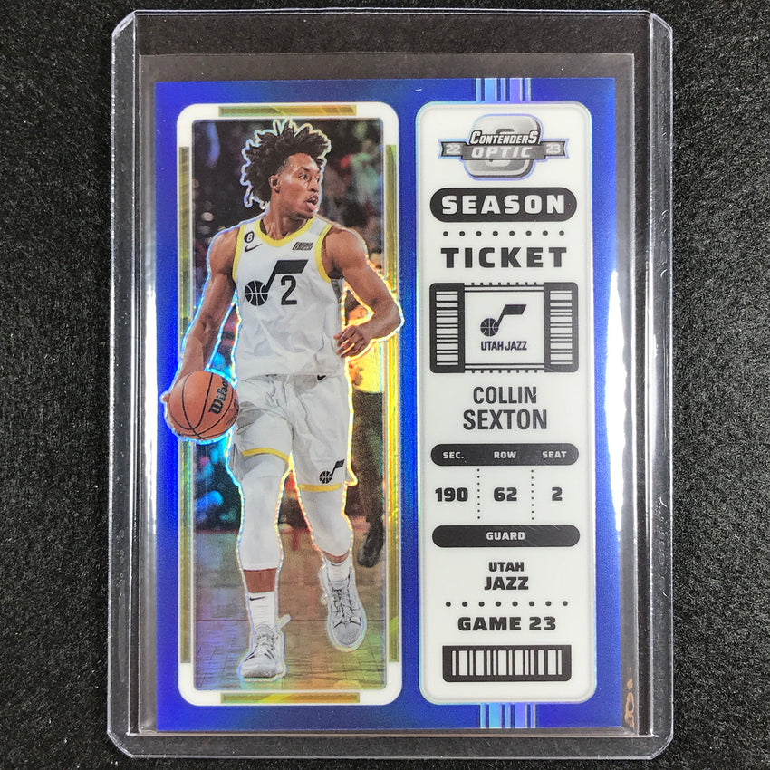 2022-23 Contenders Optic COLLIN SEXTON Season Ticket Blue 20/99 #90