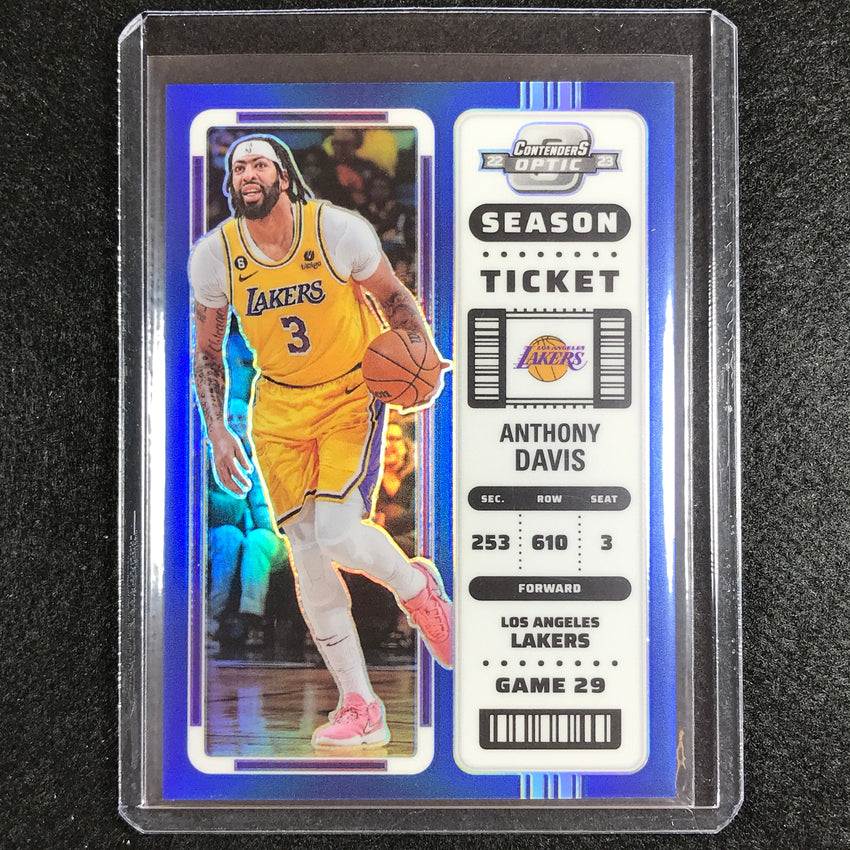 2022-23 Contenders Optic ANTHONY DAVIS Season Ticket Blue 17/99 #95