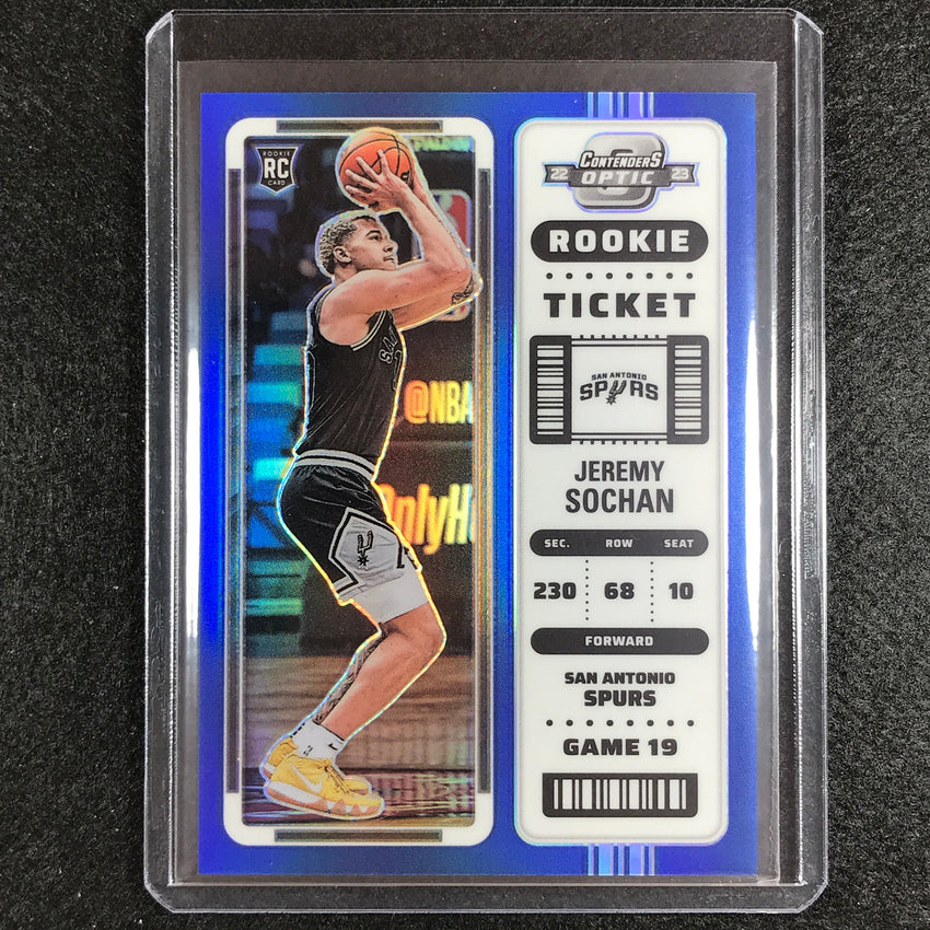 2022-23 Contenders Optic Jeremy Sochan Rookie Ticket Blue 21/99