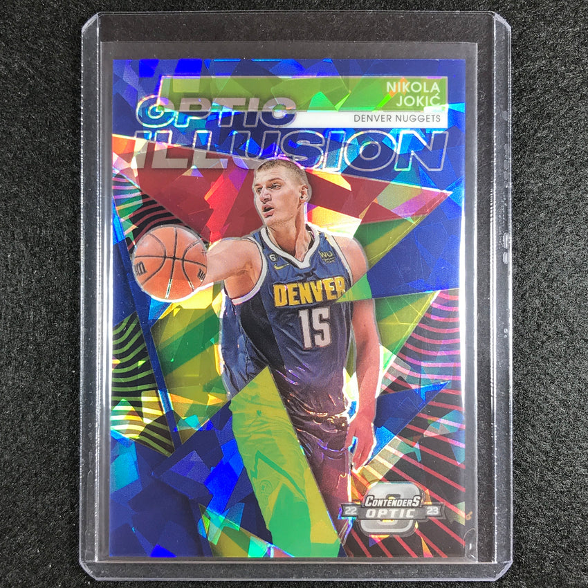 2022-23 Contenders Optic Nikola Jokic Optic Illusion Blue Cracked Ice 48/75